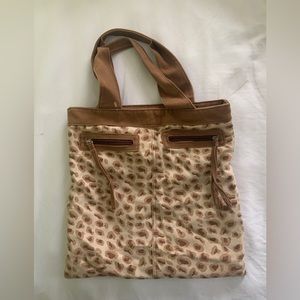 Cheetah print canvas tote bag